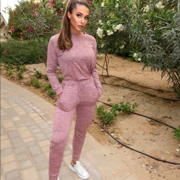 Pants - Pink Long Sleeve Top and Joggers Jogger Pants Two Piece Set